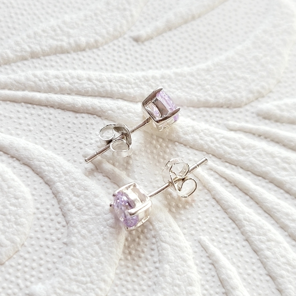 .925 Gemstone Stud Earrings Unisex - Picture 3 of 4